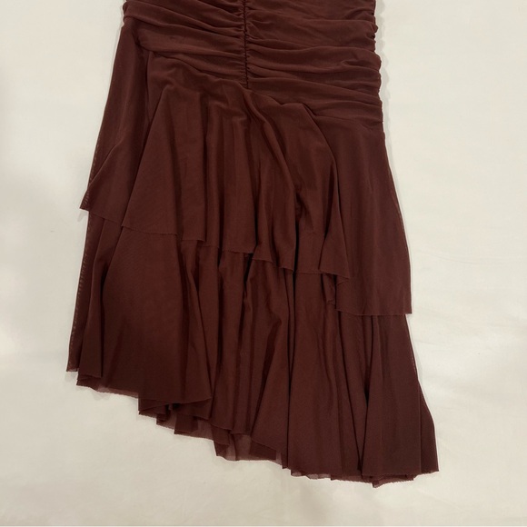 Brown Bodycon Rouched Maxi Dress - Picture 5 of 5